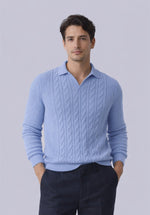 Load image into Gallery viewer, AZURE MERINO POLO SWEATER
