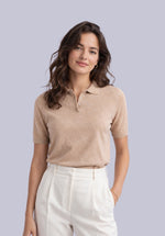Load image into Gallery viewer, Champagne Prestige Summer Merino Polo
