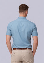 Load image into Gallery viewer, TEAL HALF BAMBOO SILK SHIRT
