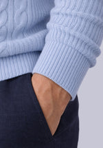 Load image into Gallery viewer, AZURE MERINO POLO SWEATER
