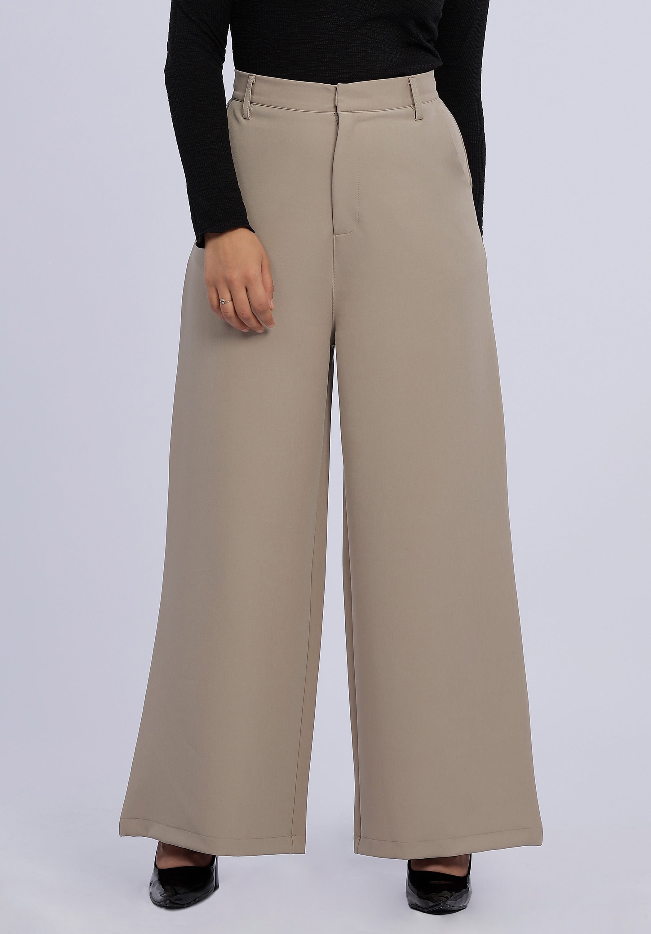 SASHA BEIGE WIDE PANTS