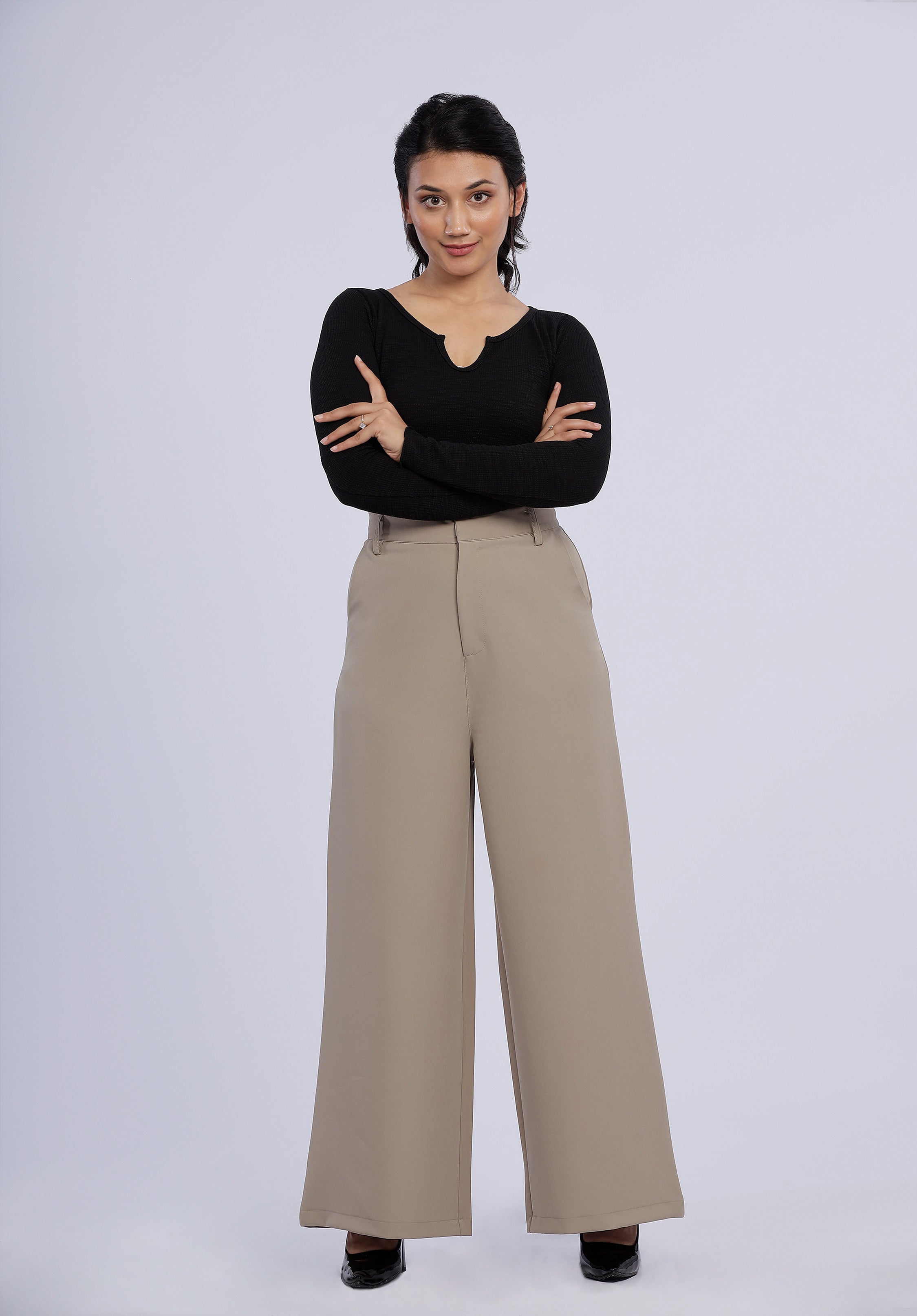 SASHA BEIGE WIDE PANTS