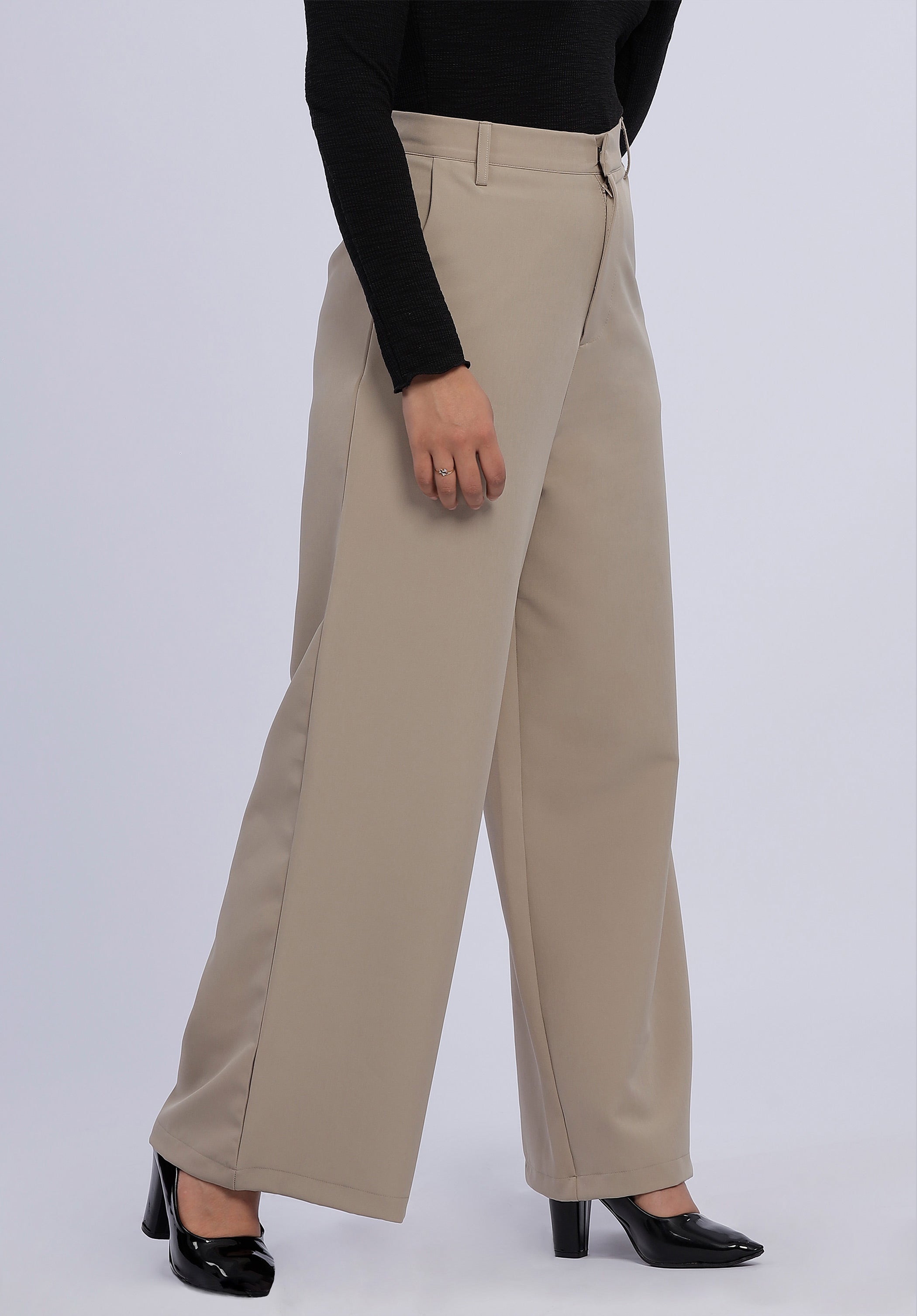 SASHA BEIGE WIDE PANTS