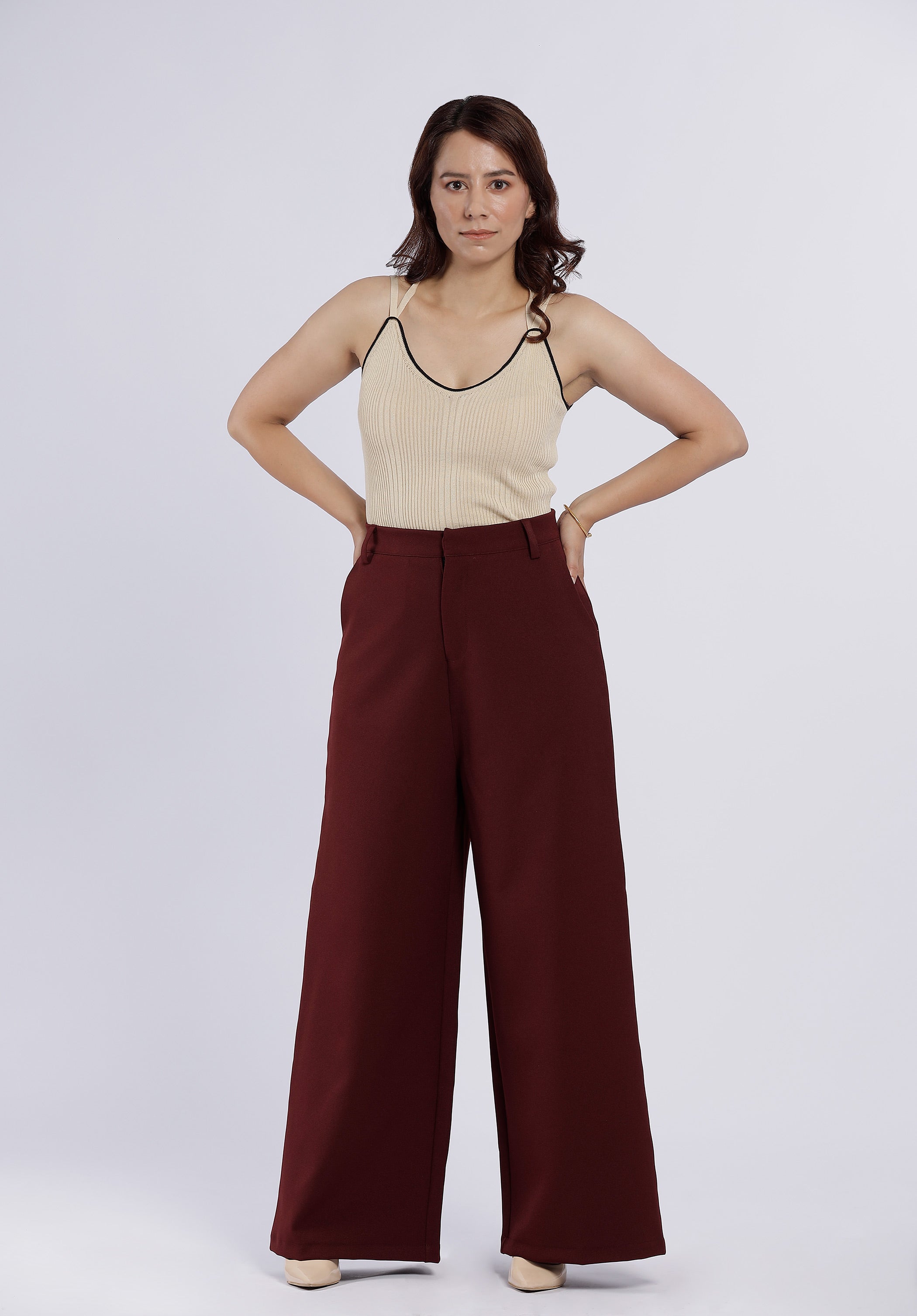 SASHA ROUGE WIDE PANTS