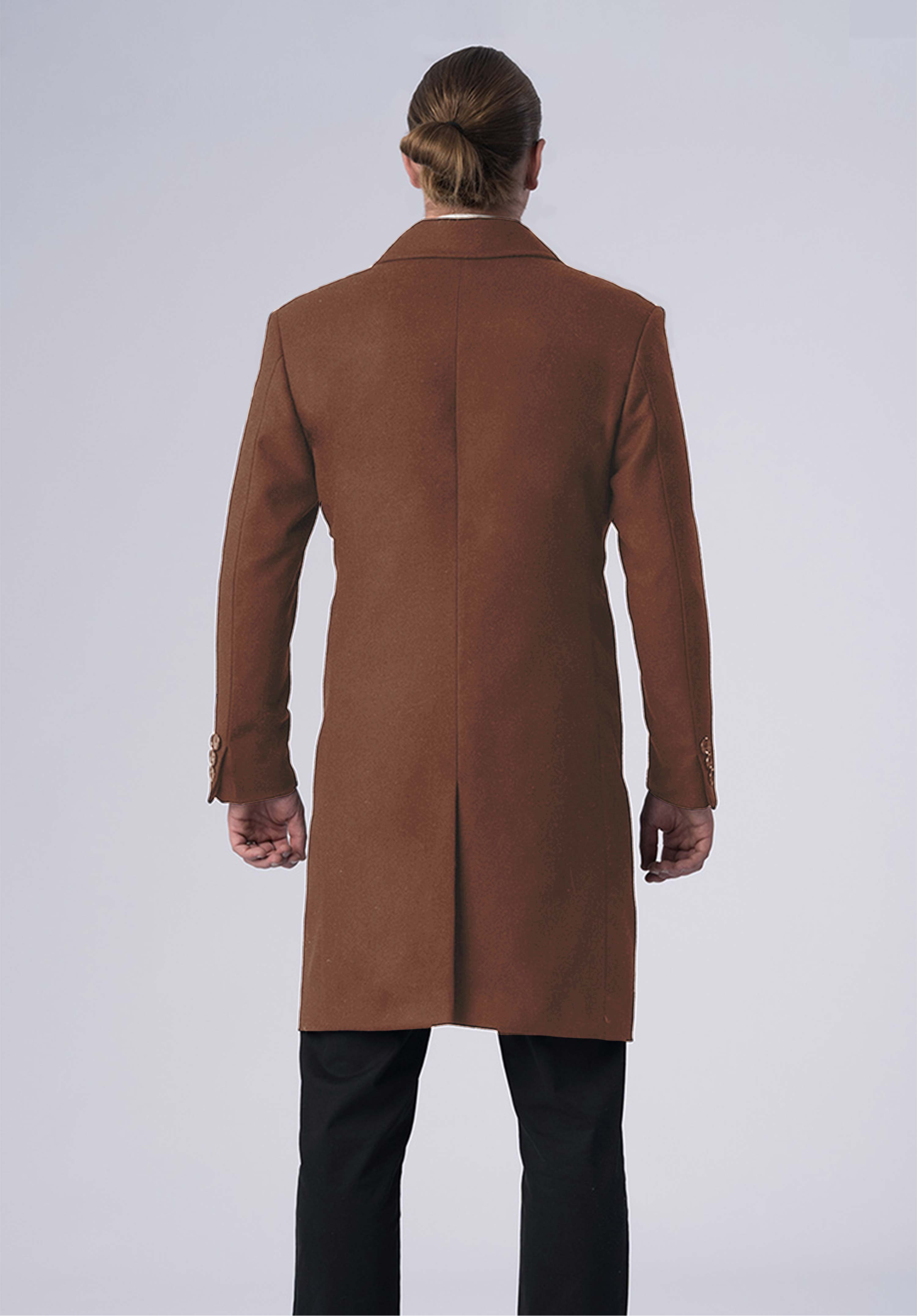 cashmere single breasted coat-men