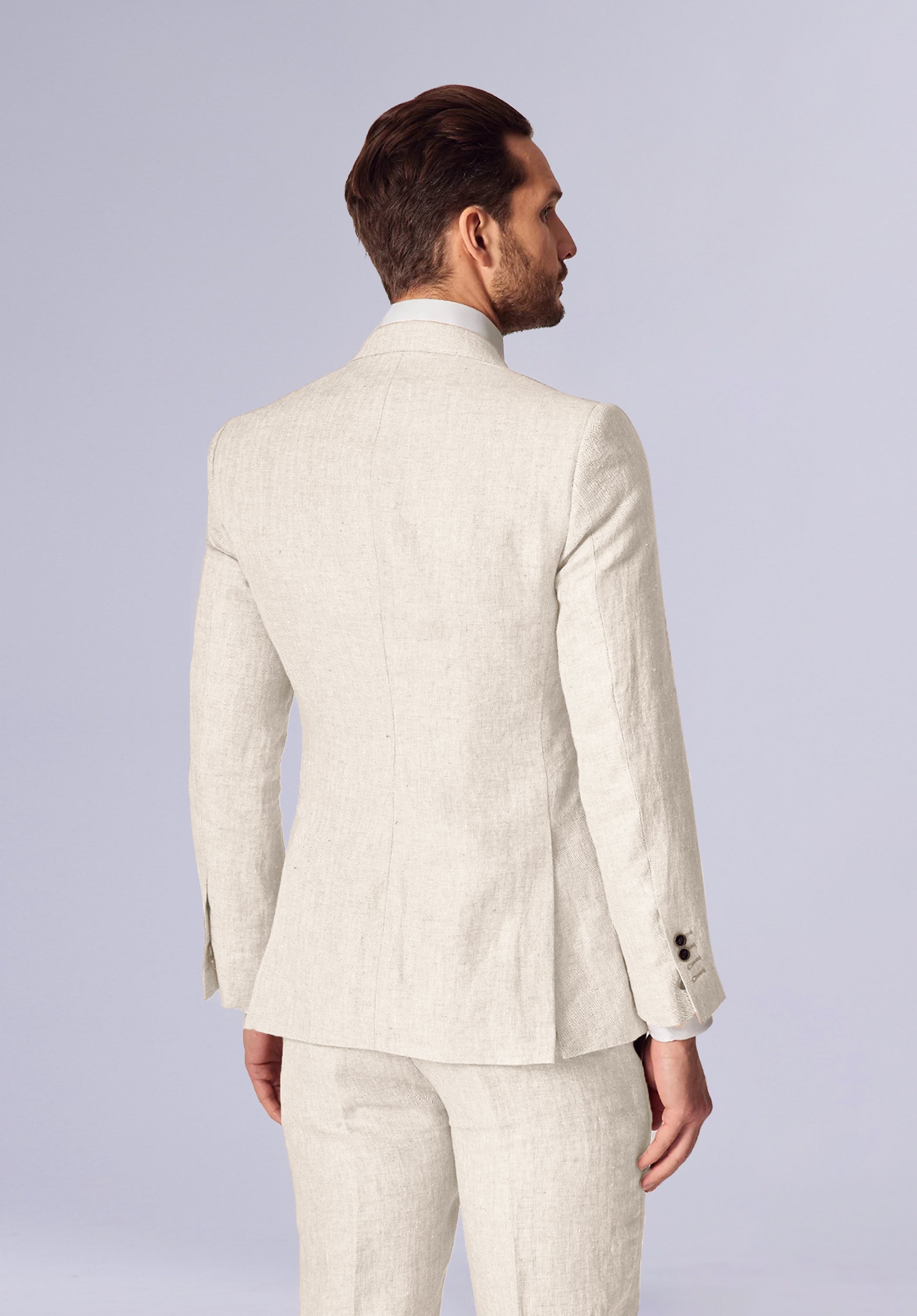 ALMOND WHITE NOTCH LINEN JACKET