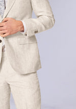 Load image into Gallery viewer, ALMOND WHITE NOTCH LINEN JACKET
