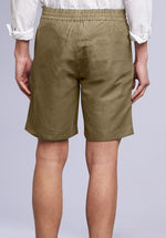 Load image into Gallery viewer, Khaki Cotton Linen Shorts
