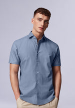 Load image into Gallery viewer, TEAL HALF BAMBOO SILK SHIRT
