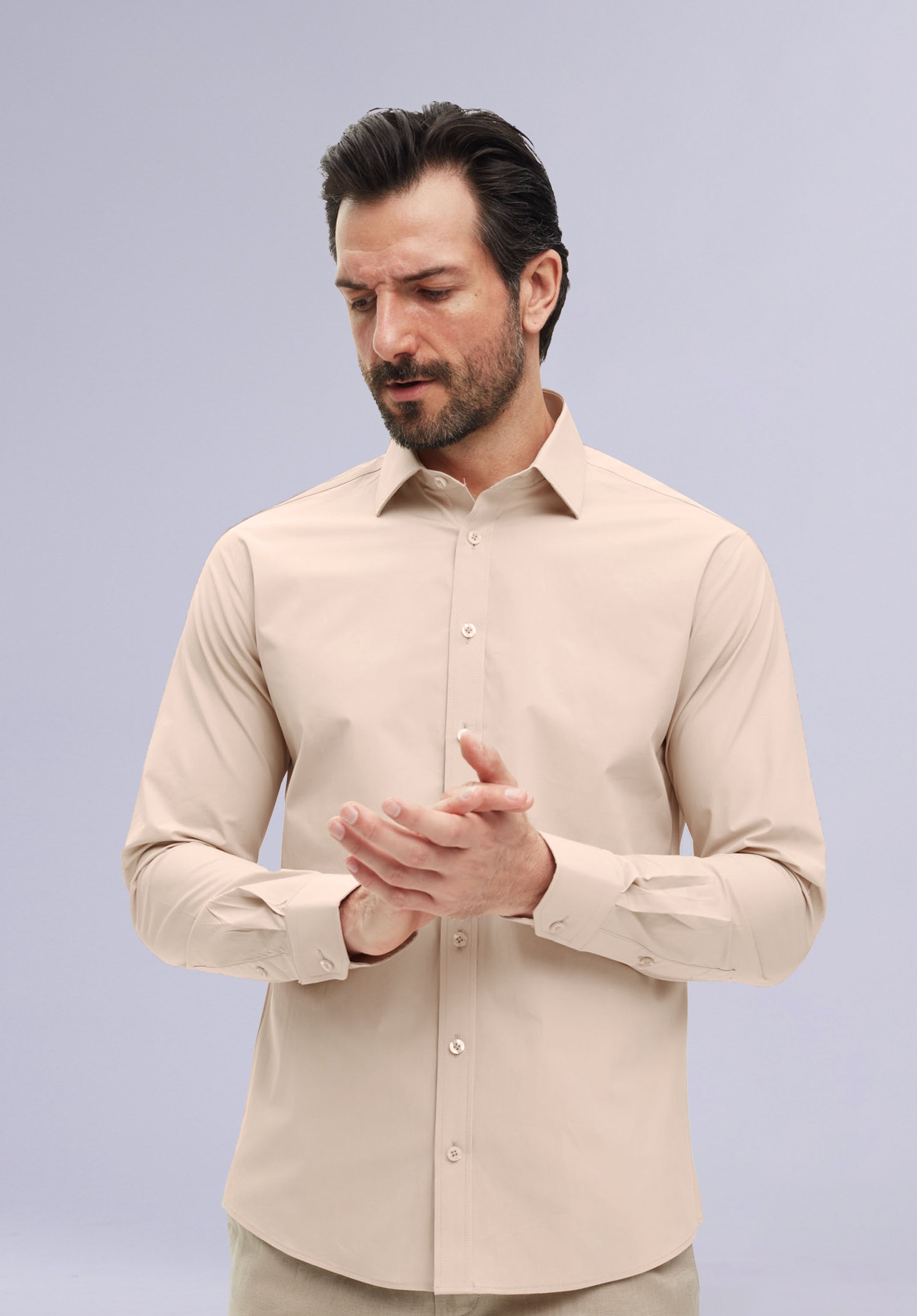 KHAKI BAMBOO SILK SHIRT