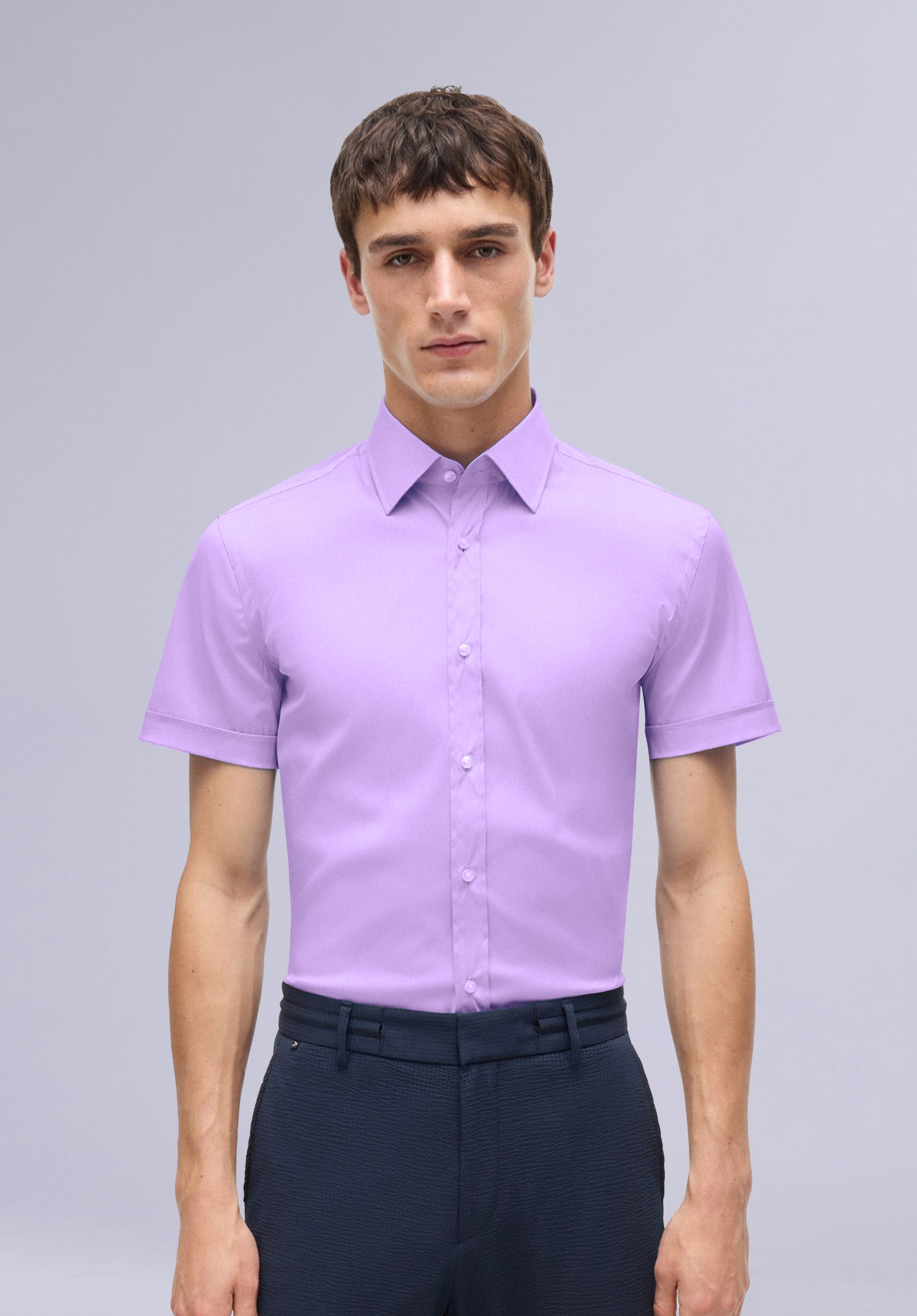 LAVENDER HALF BAMBOO SILK SHIRT
