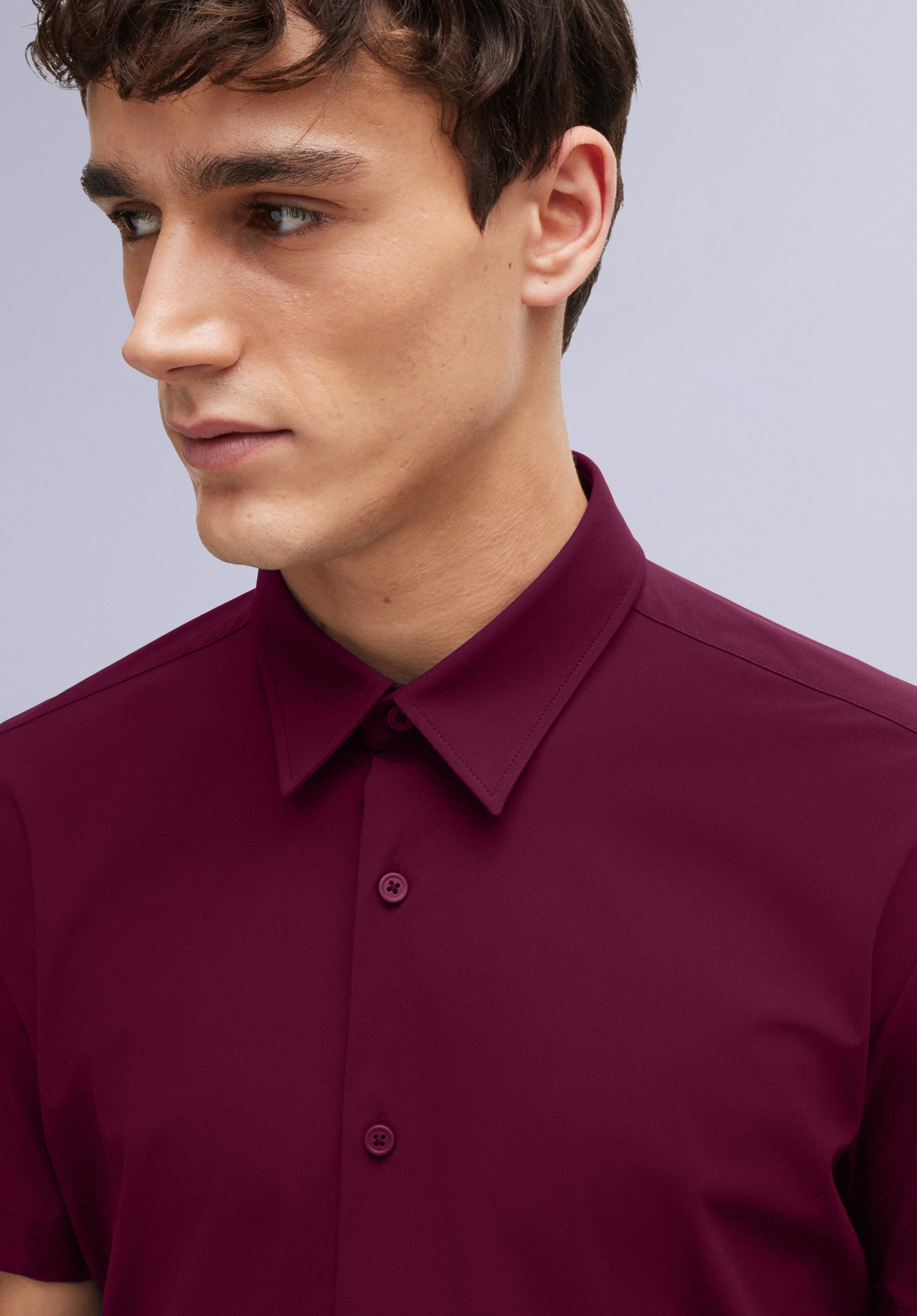 MAROON HALF BAMBOO SILK SHIRT