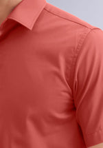 Load image into Gallery viewer, DARK CORAL HALF BAMBOO SILK SHIRT
