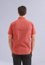 Load image into Gallery viewer, DARK CORAL HALF BAMBOO SILK SHIRT
