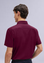 Load image into Gallery viewer, MAROON HALF BAMBOO SILK SHIRT
