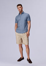 Load image into Gallery viewer, TEAL HALF BAMBOO SILK SHIRT
