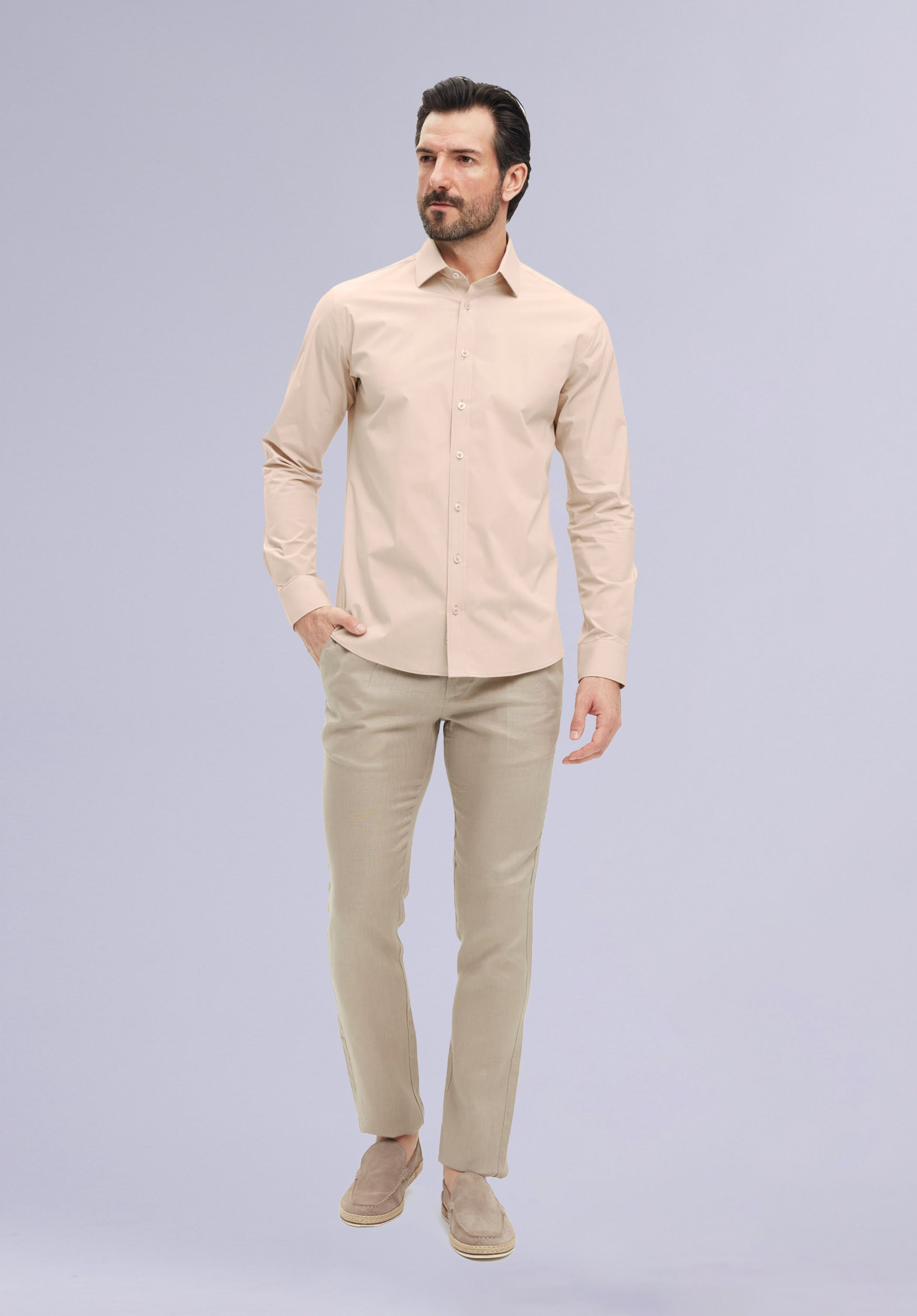 KHAKI BAMBOO SILK SHIRT