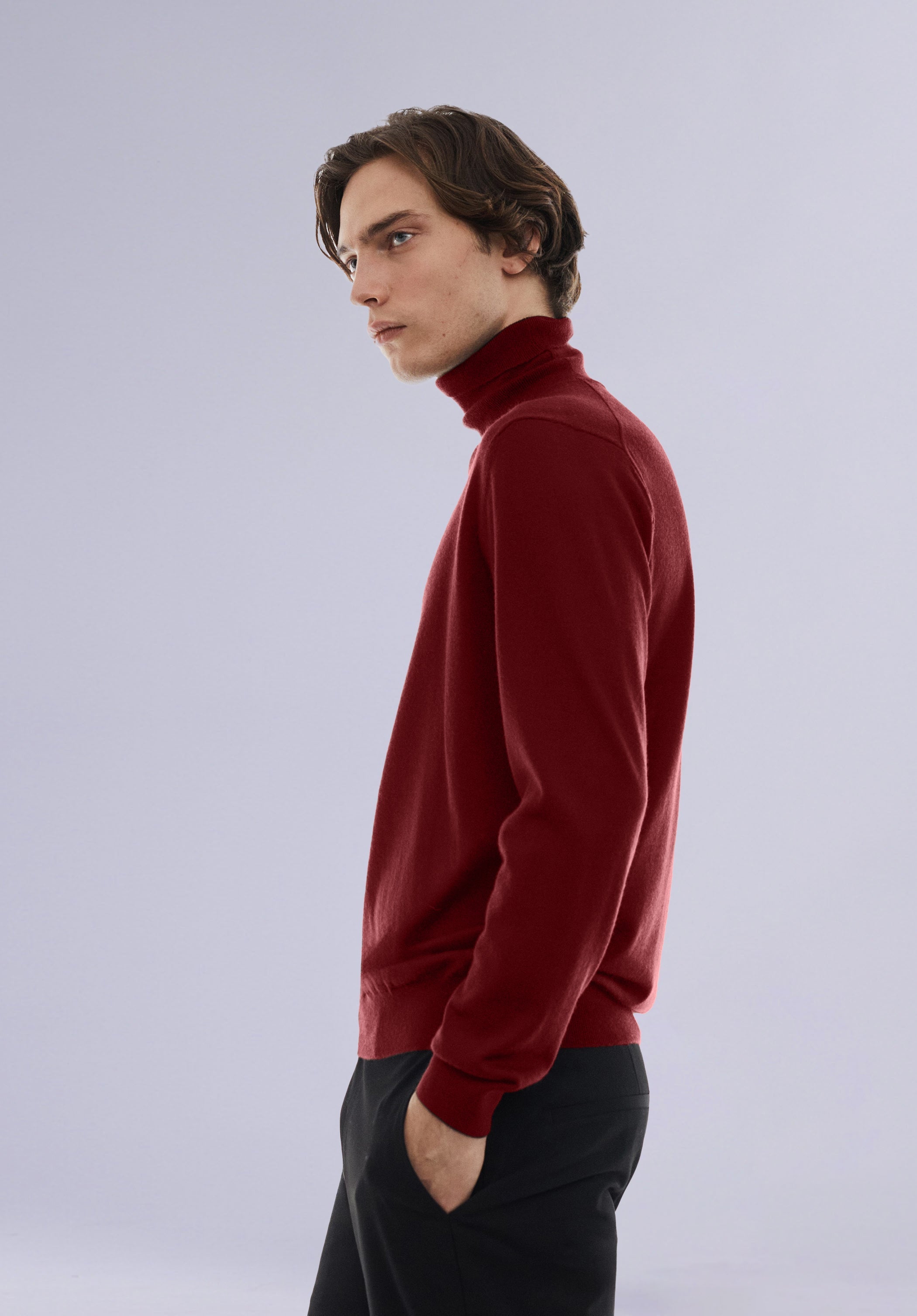 CARMINE MERINO HIGH NECK