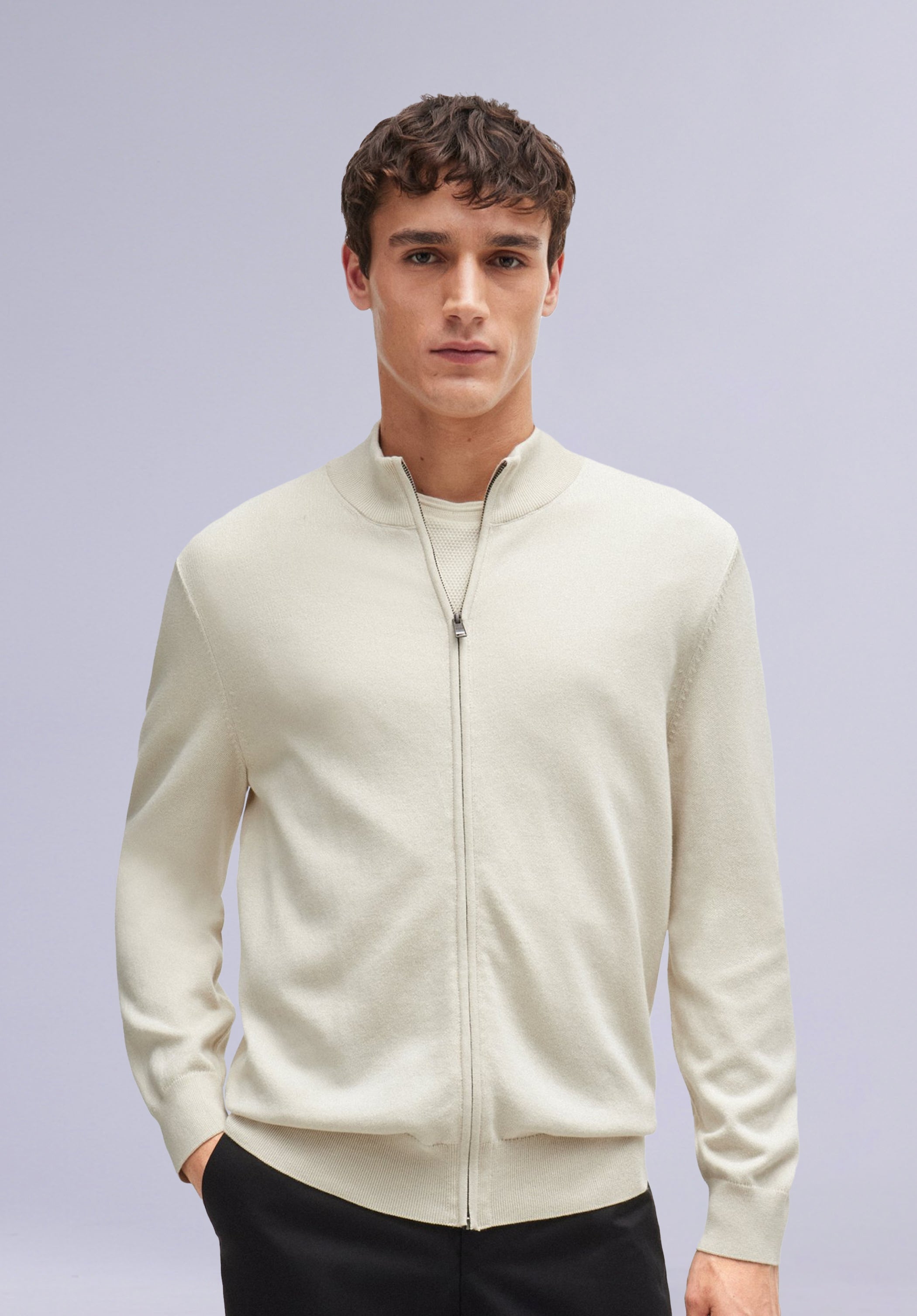 SNOW MERINO CARDIGAN