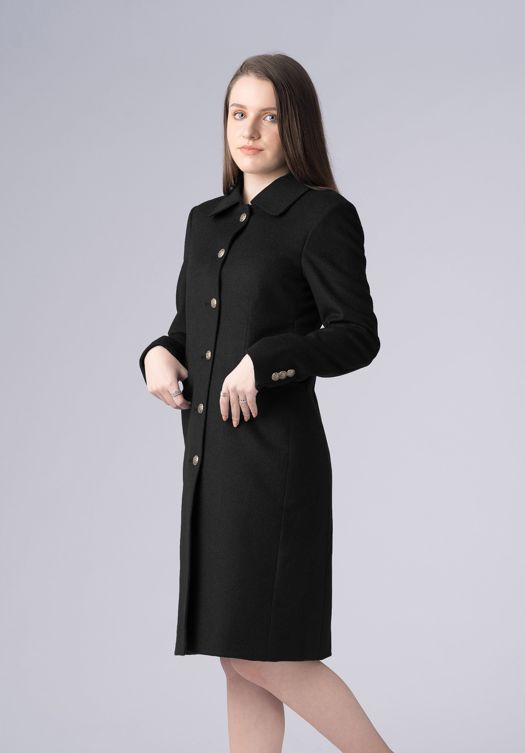 cashmere straight dress-coat