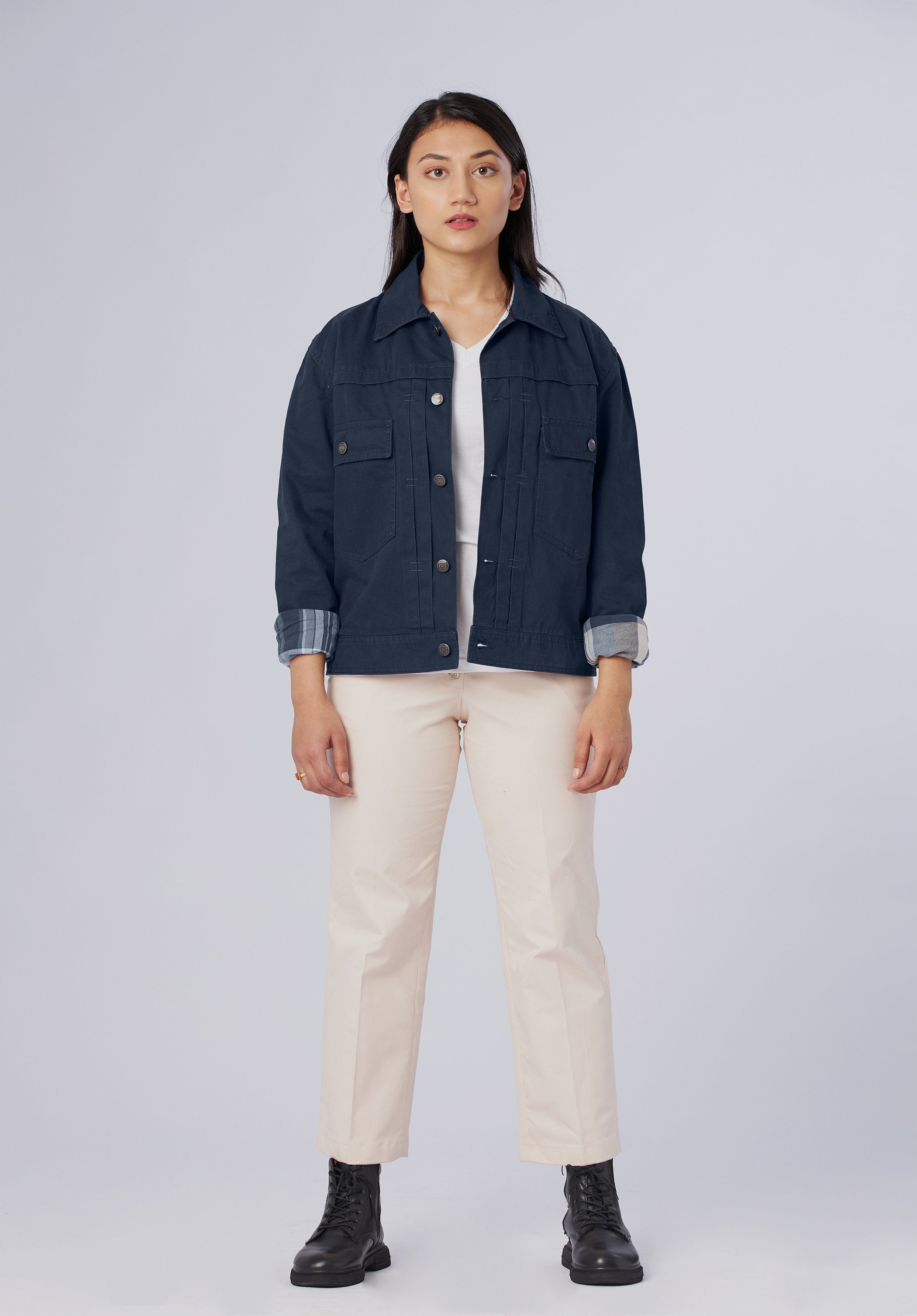 women-cargo oversize jacket