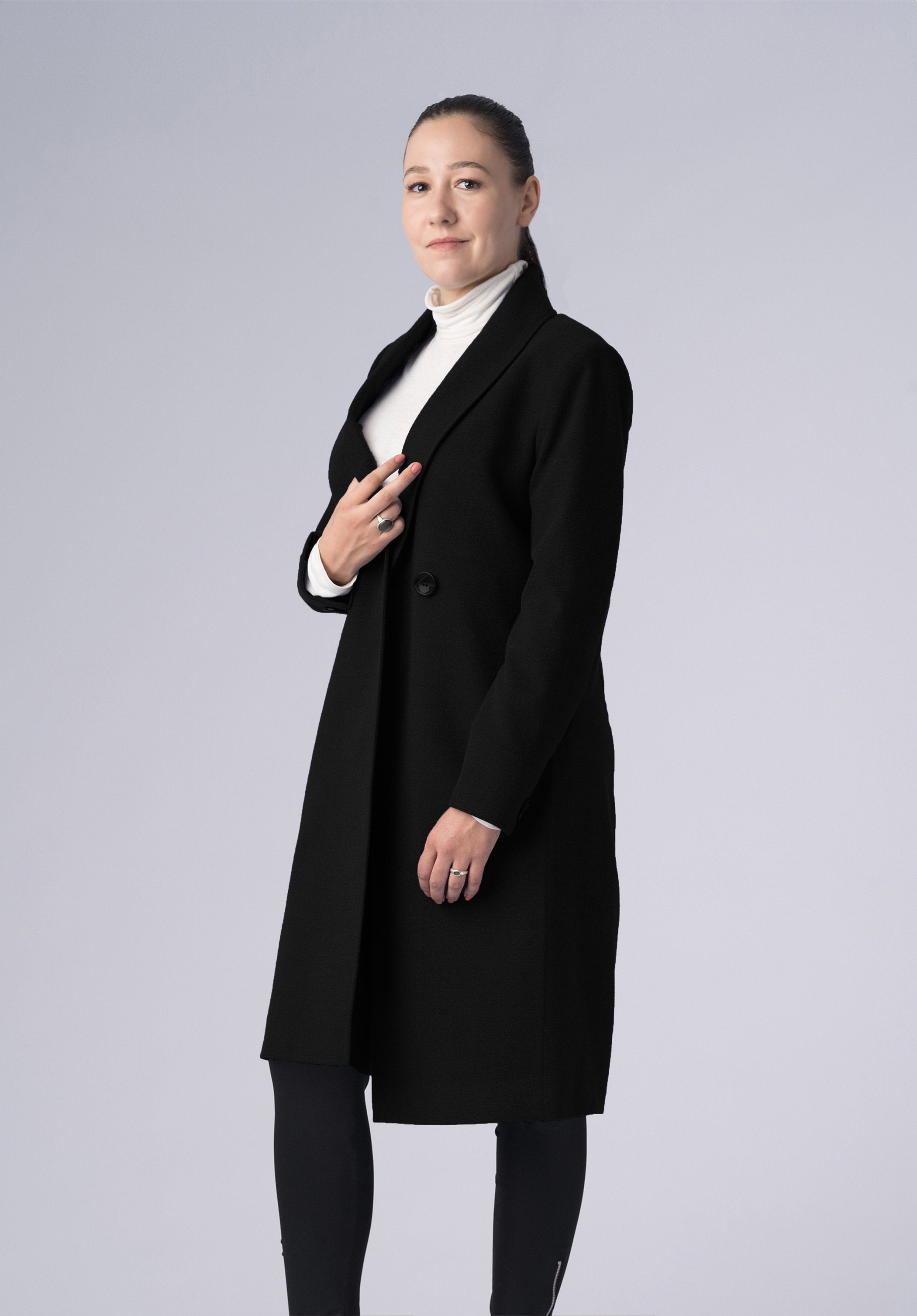 woolen double breasted-coat