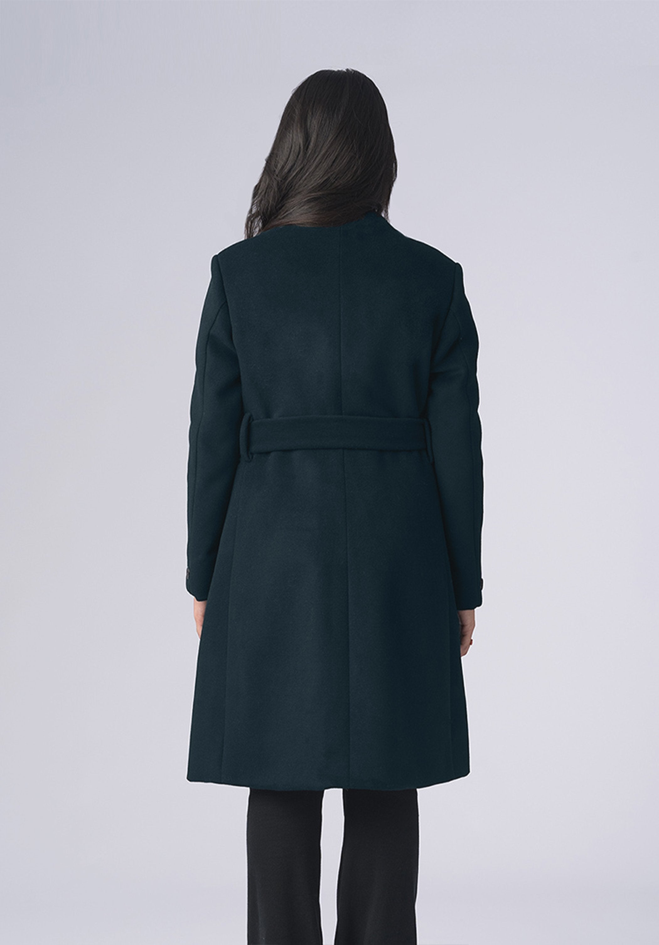 cashmere belted wrap-coat