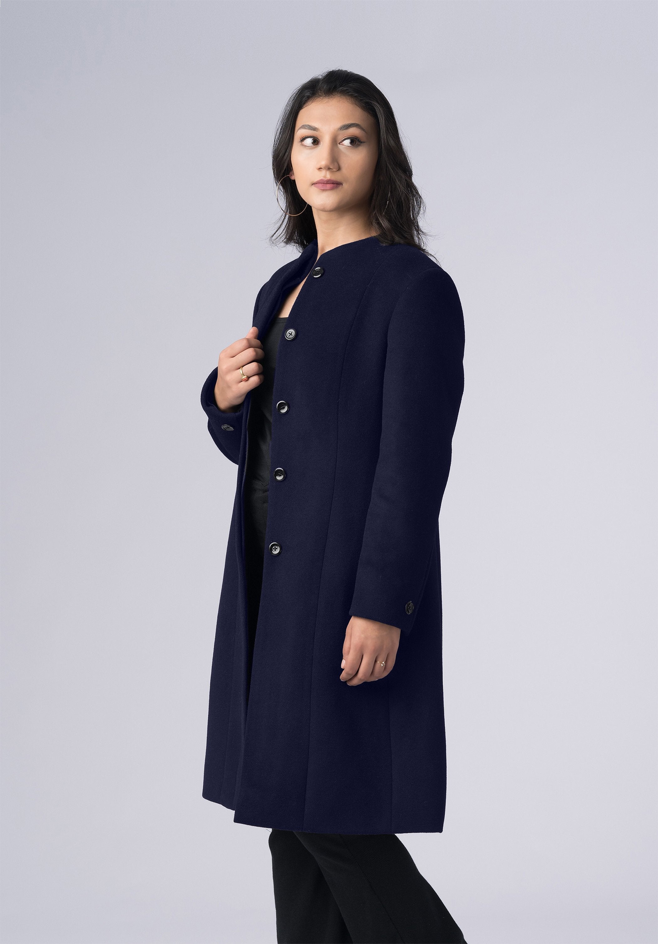 cashmere belted wrap-coat