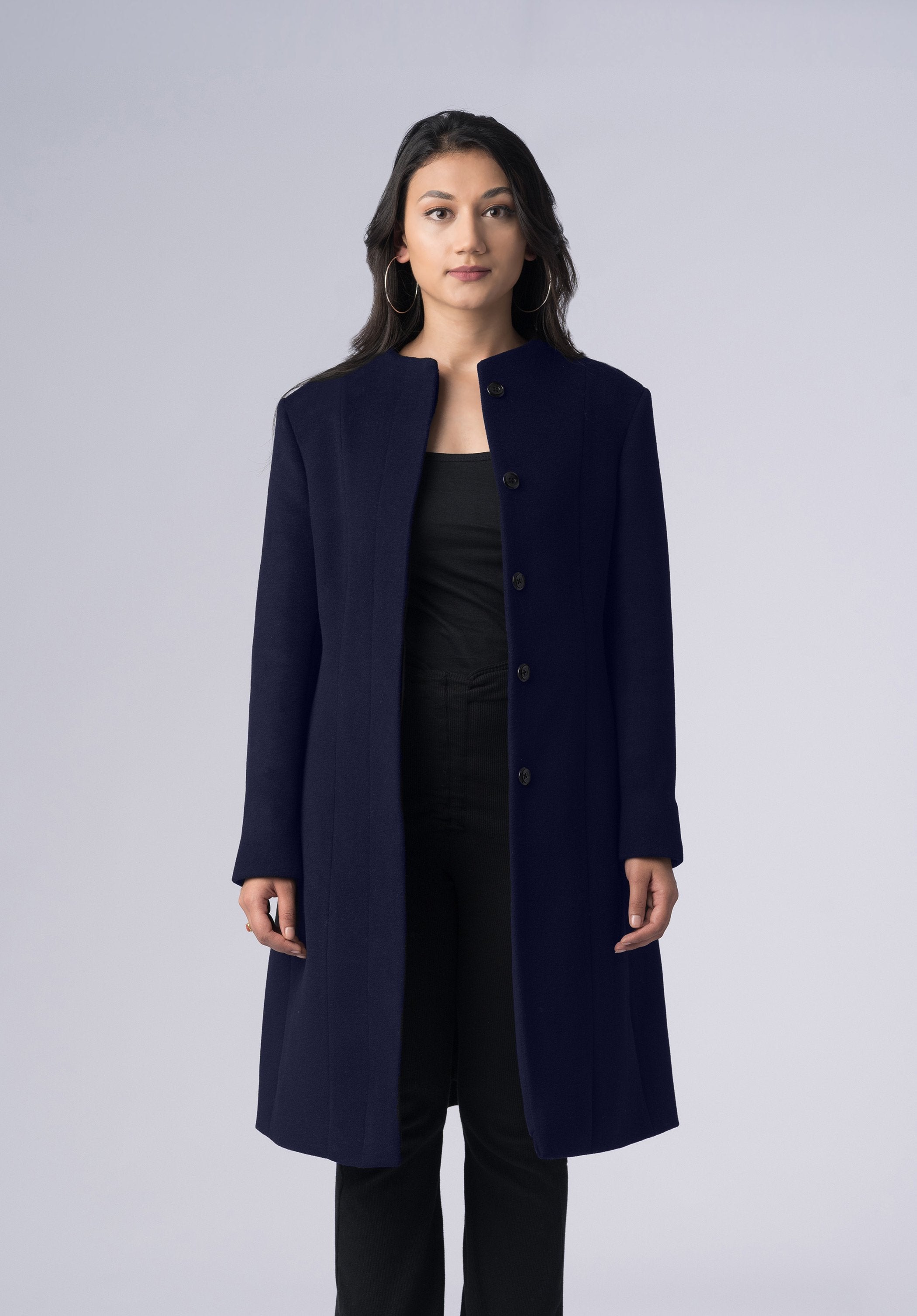 cashmere belted wrap-coat