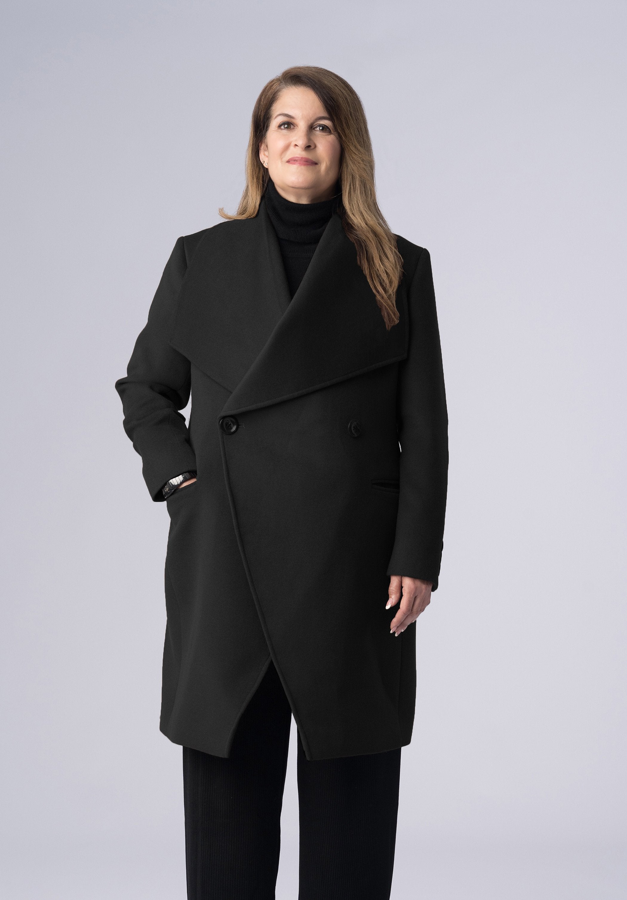 cashmere double breasted wrap-coat