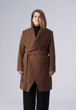 Load image into Gallery viewer, cashmere double breasted wrap-coat
