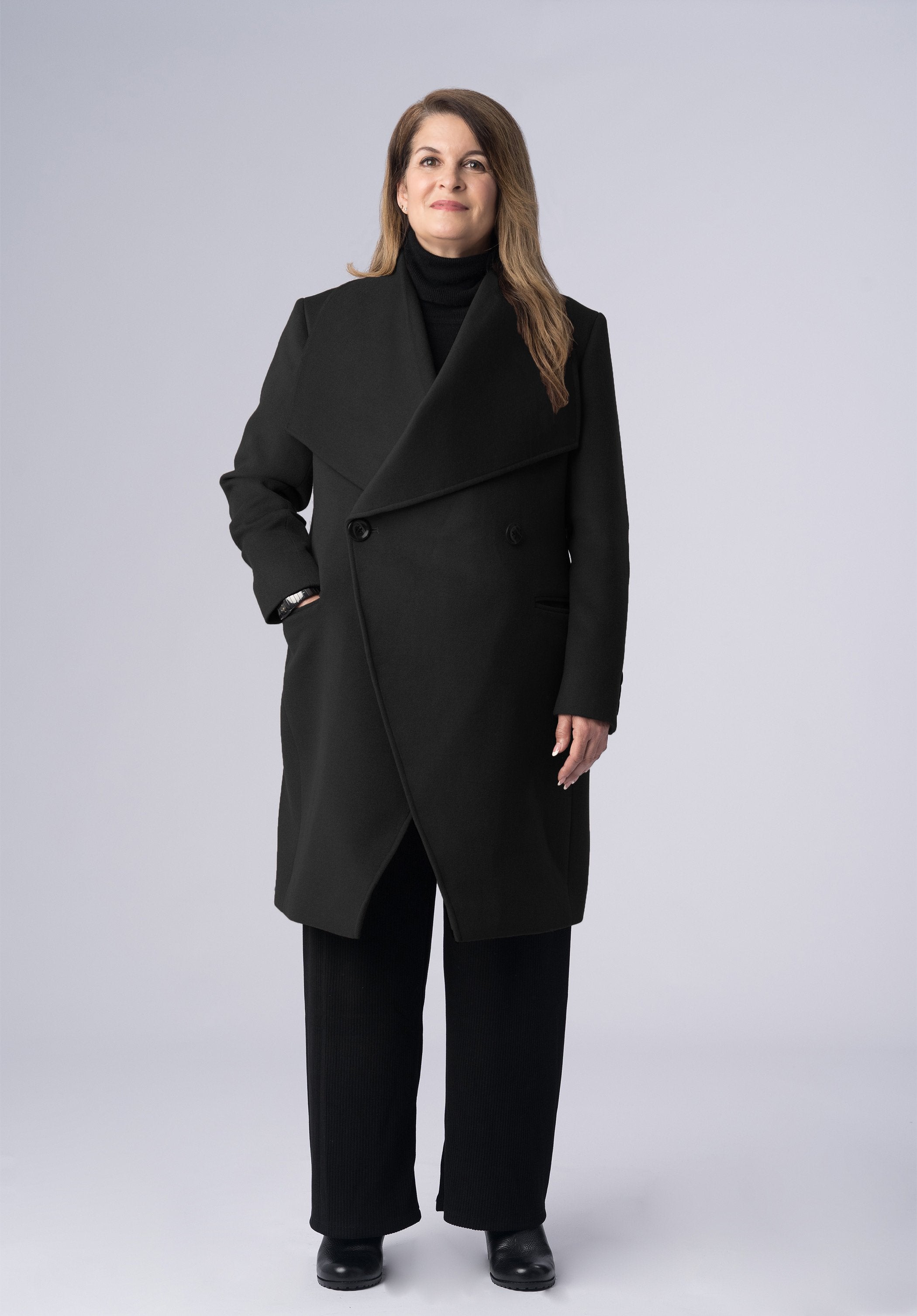 cashmere double breasted wrap-coat
