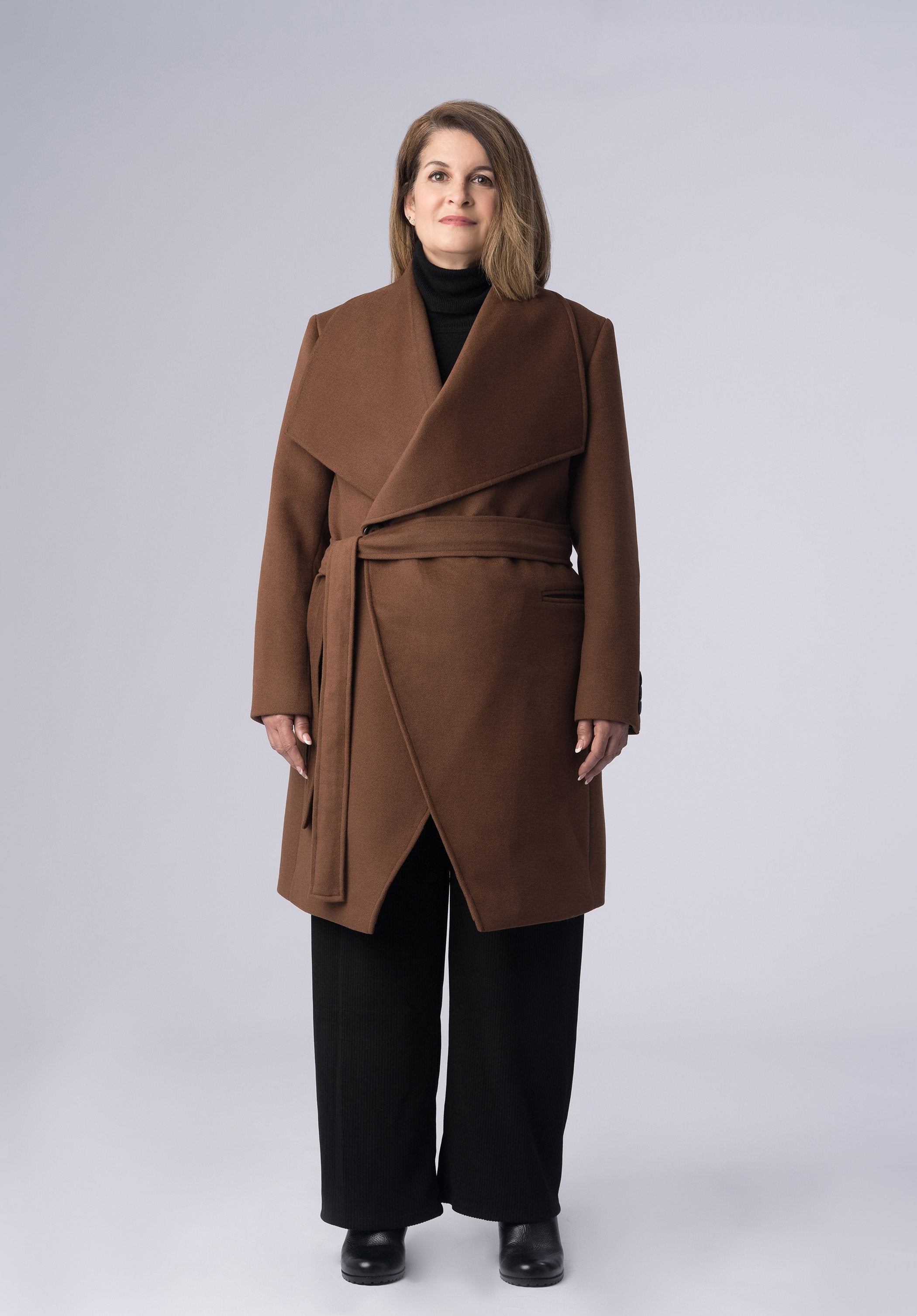 cashmere double breasted wrap-coat