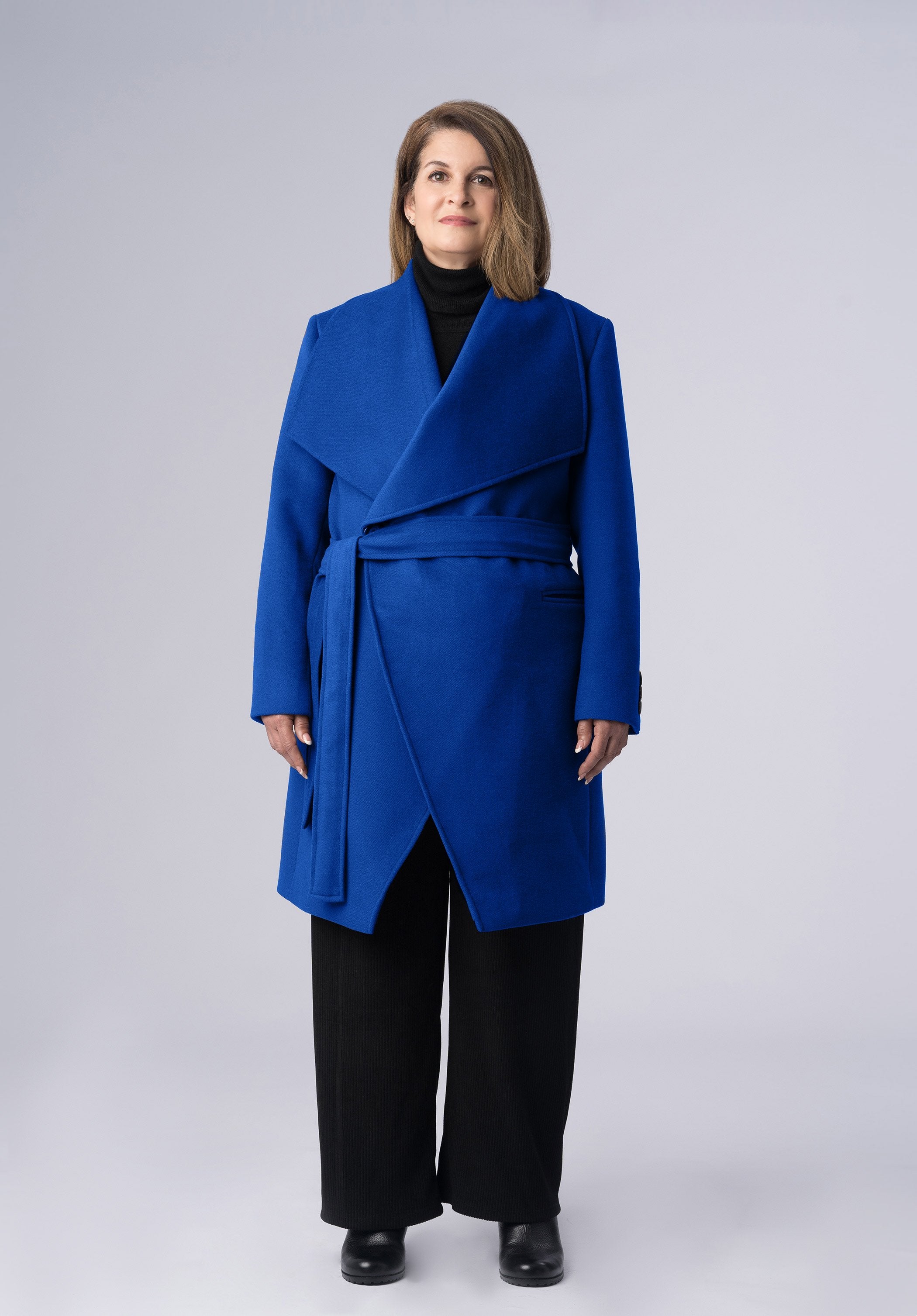 cashmere double breasted wrap-coat