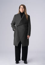 Load image into Gallery viewer, cashmere double breasted wrap-coat

