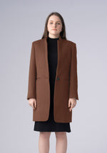 Load image into Gallery viewer, single breasted cashmere brown-blazer
