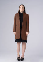 Load image into Gallery viewer, single breasted cashmere brown-blazer
