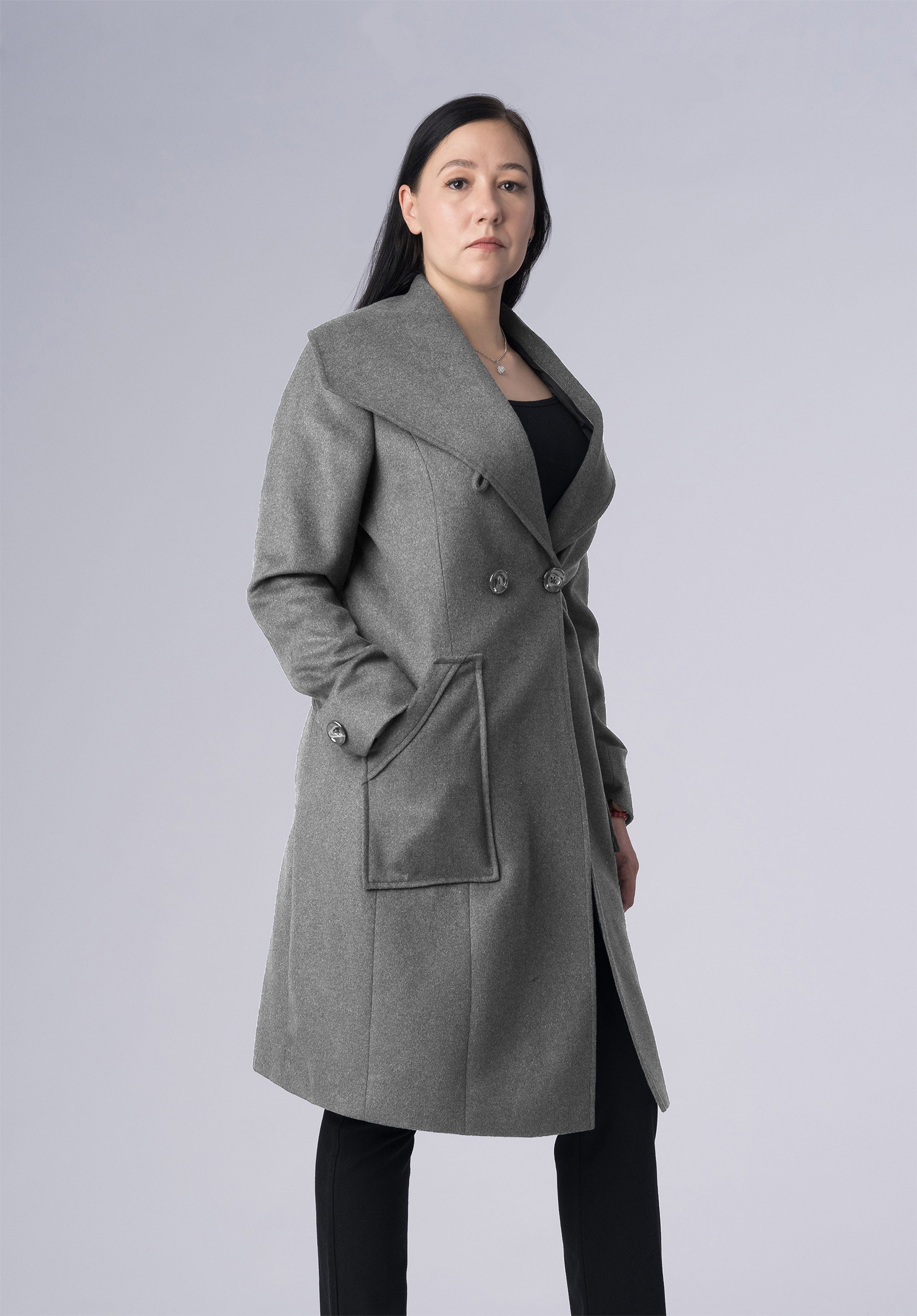 cashmere single breasted-coat