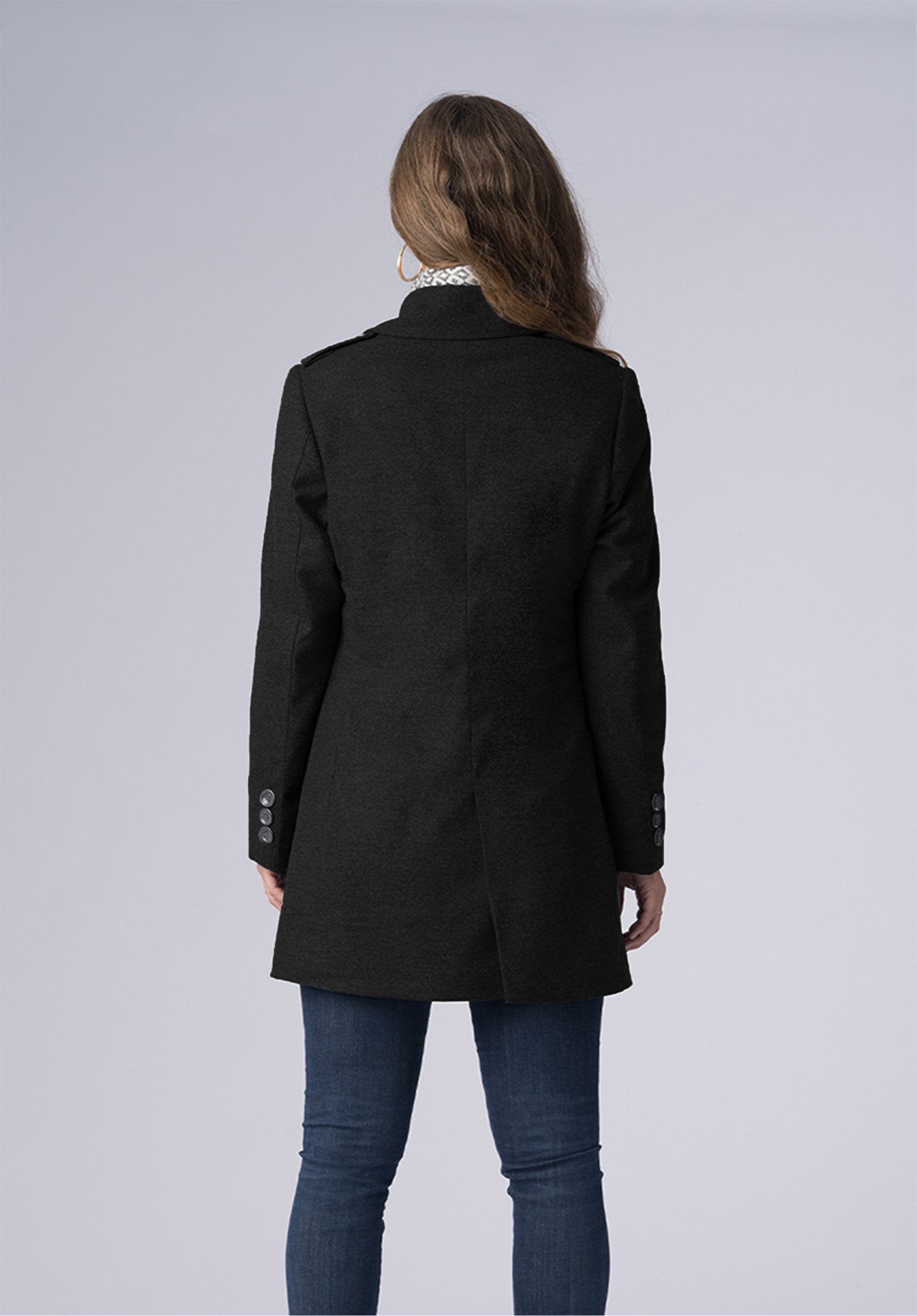 double breasted short woolen- 
coat