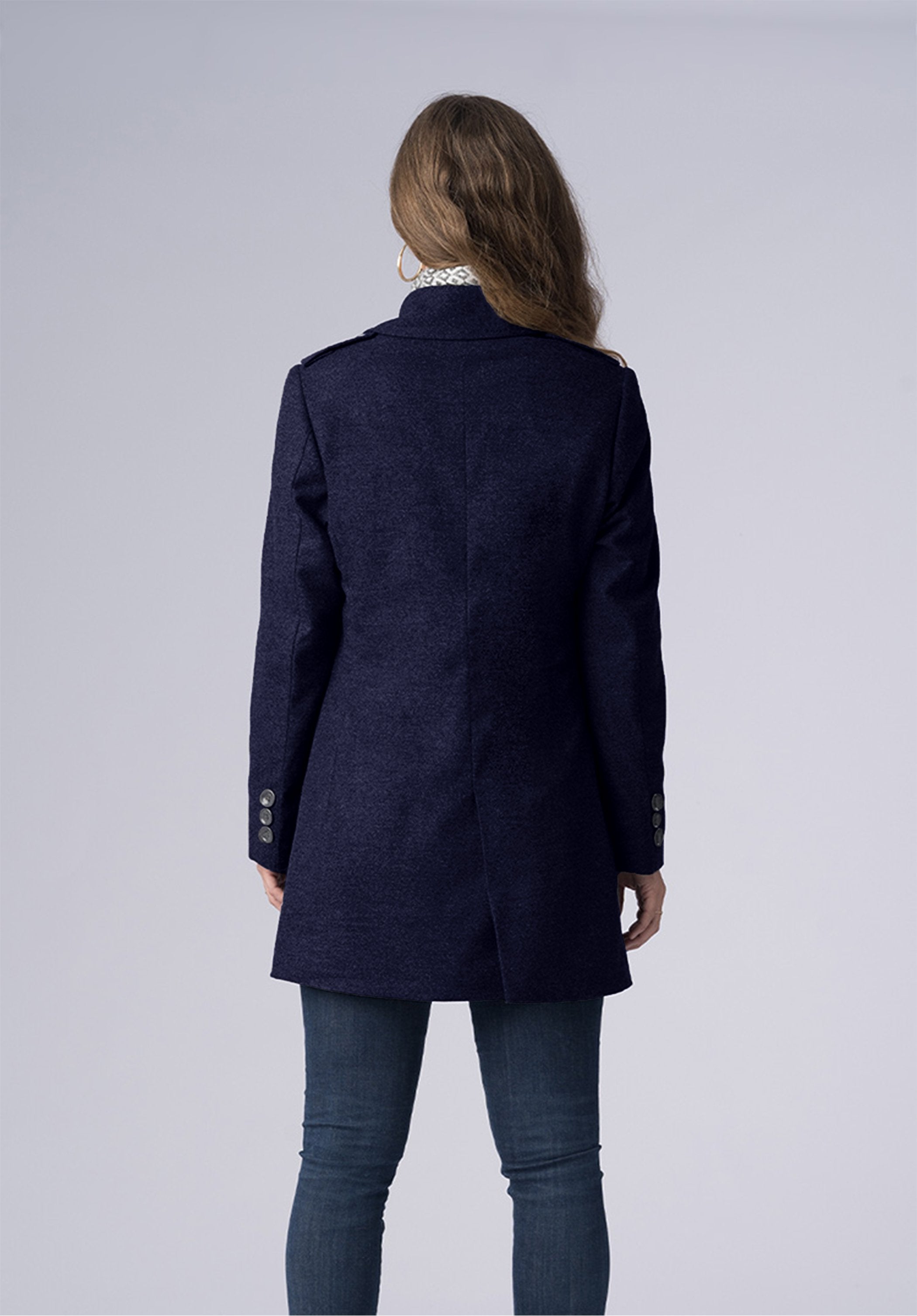 double breasted short woolen- 
coat