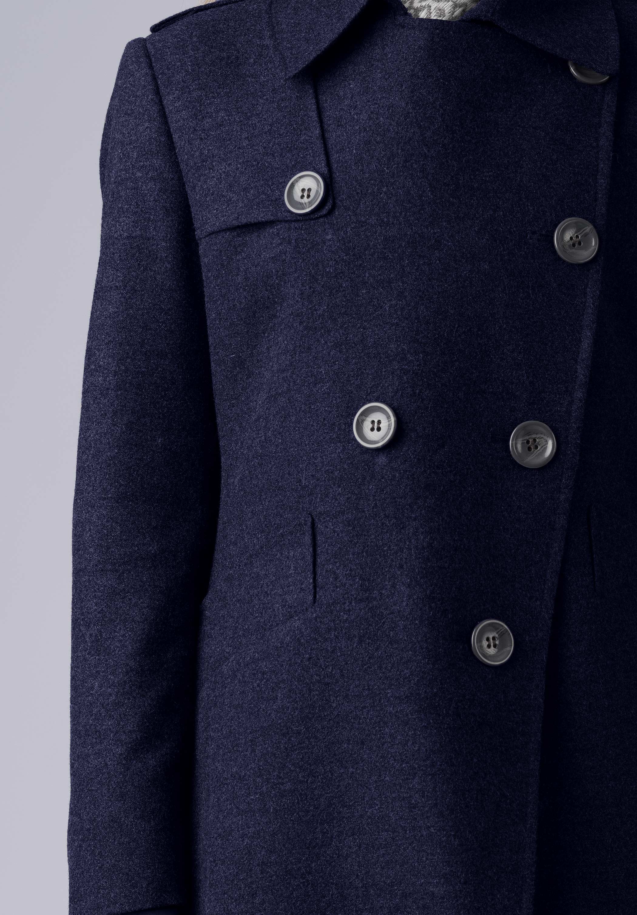 double breasted short woolen- 
coat