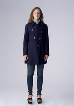 Load image into Gallery viewer, double breasted short woolen- 
coat
