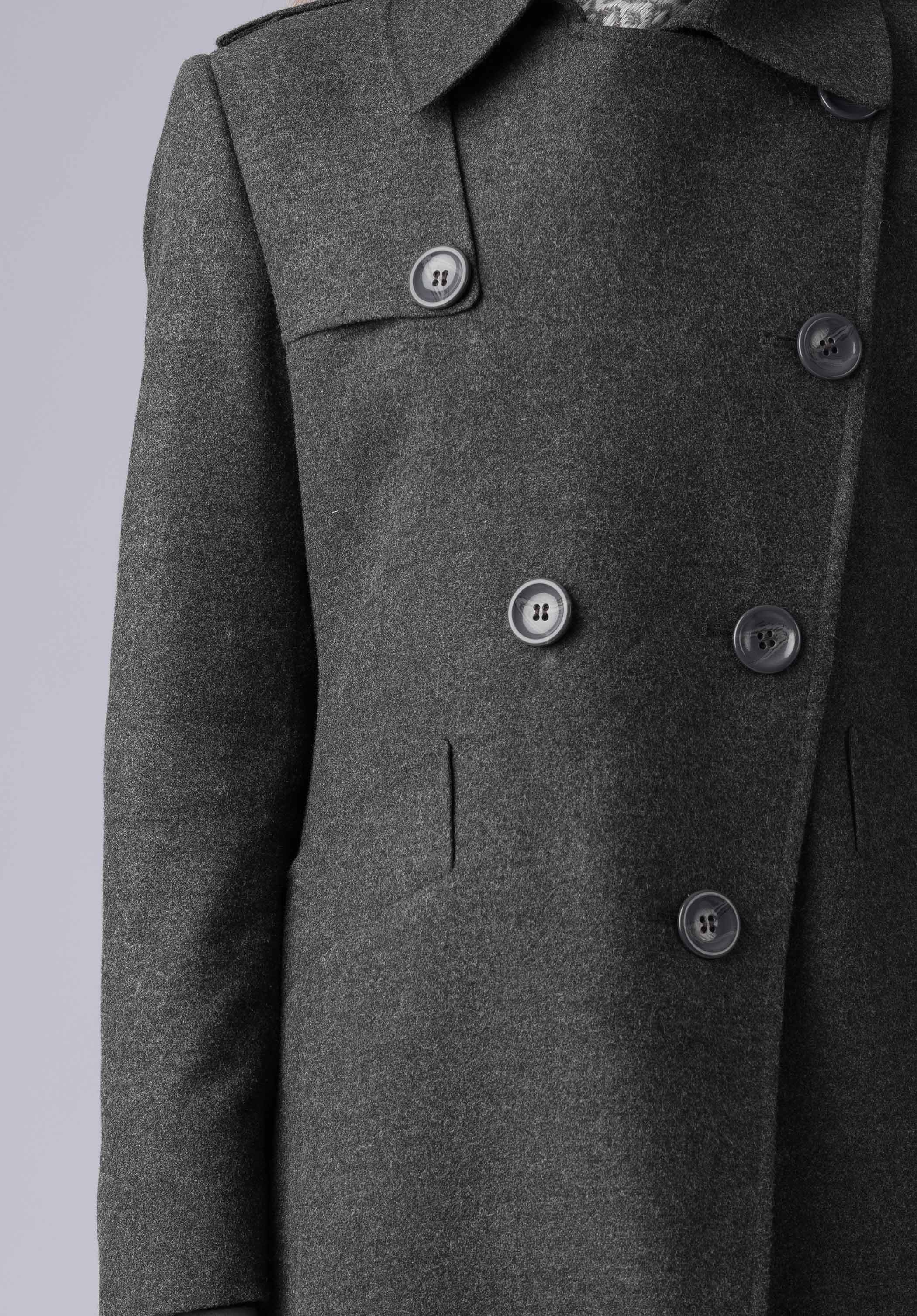 double breasted short woolen- 
coat