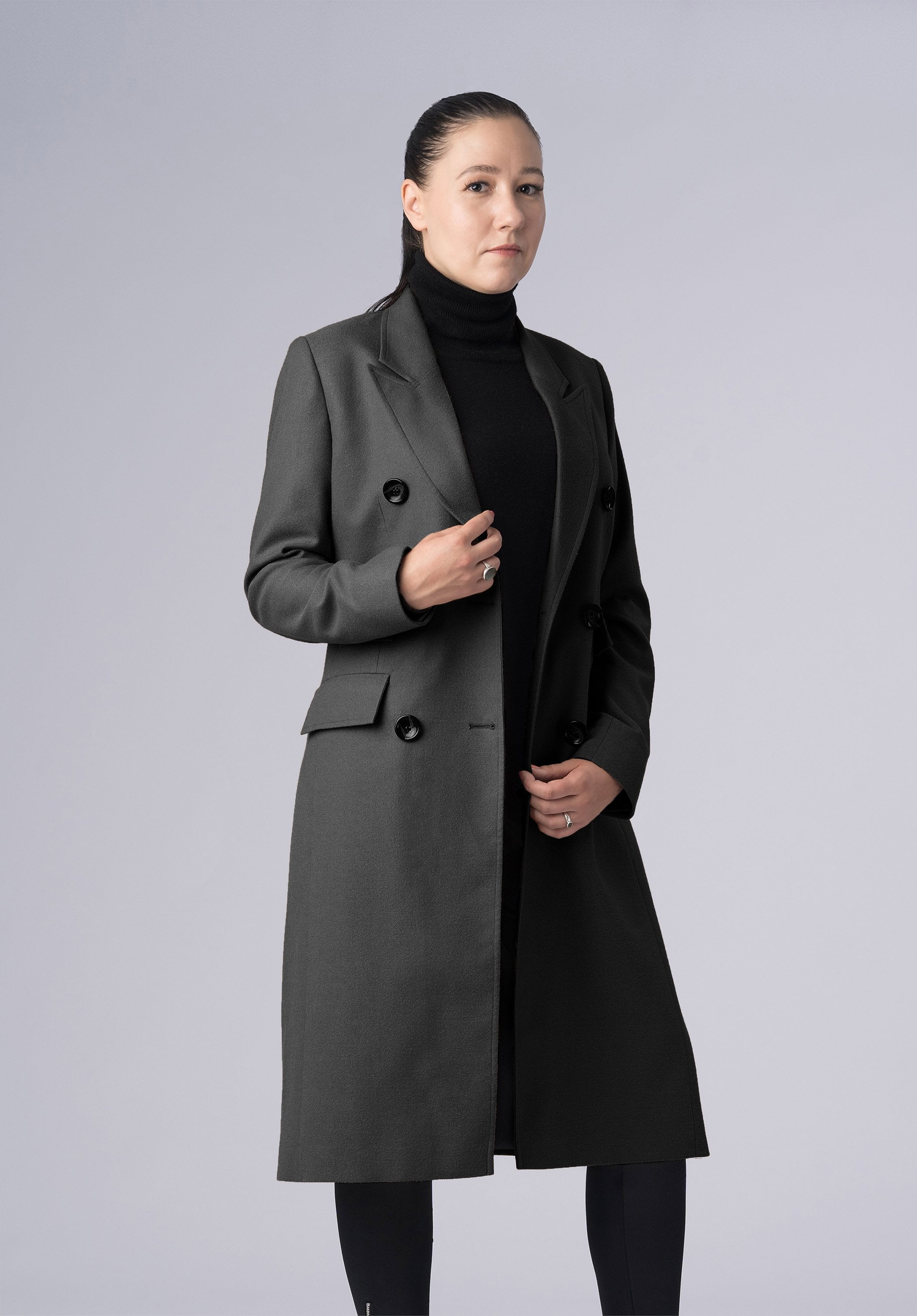 woolen double breasted-coat
