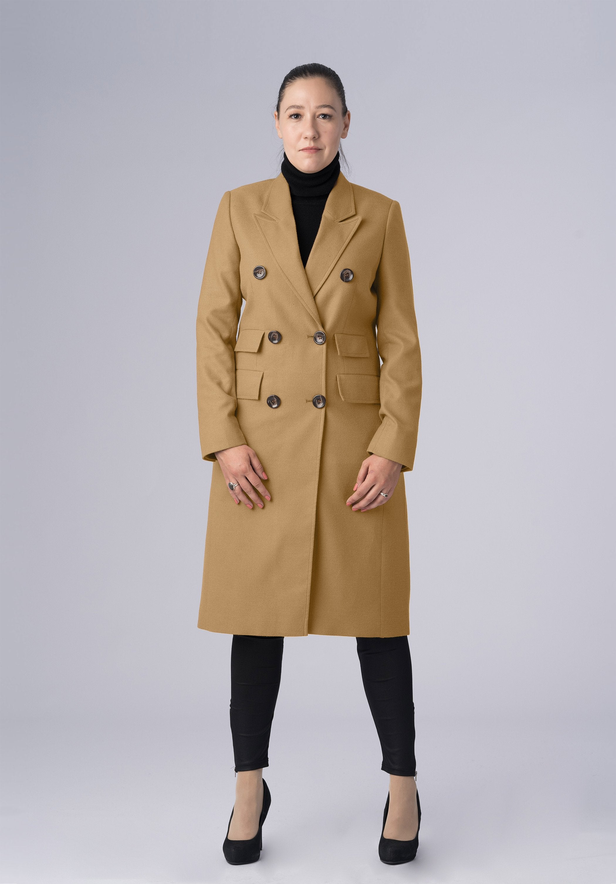 woolen double breasted-coat
