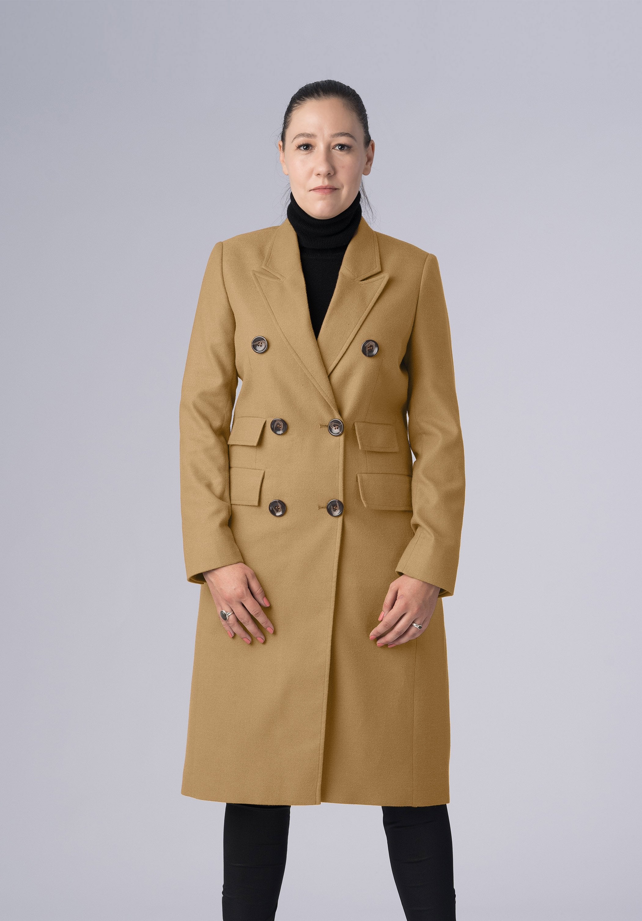woolen double breasted-coat
