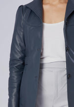 Load image into Gallery viewer, women leather long coat

















