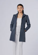 Load image into Gallery viewer, women leather long coat

















