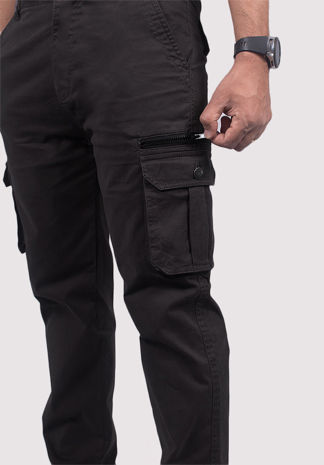 ACHROMATIC TWILL CARGO PANTS