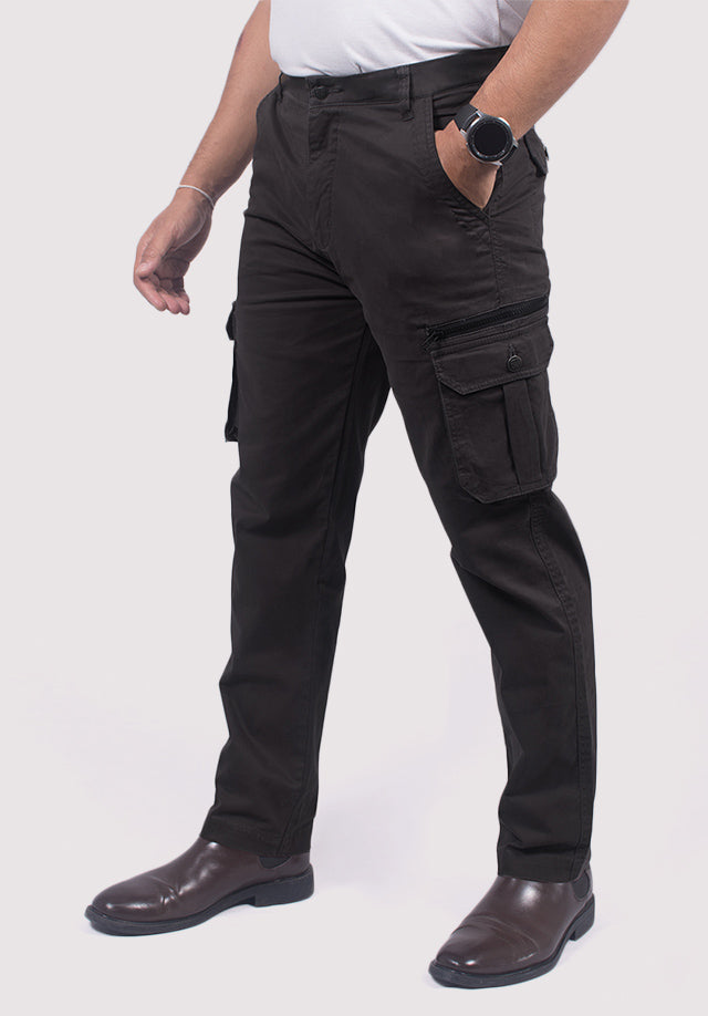 ACHROMATIC TWILL CARGO PANTS